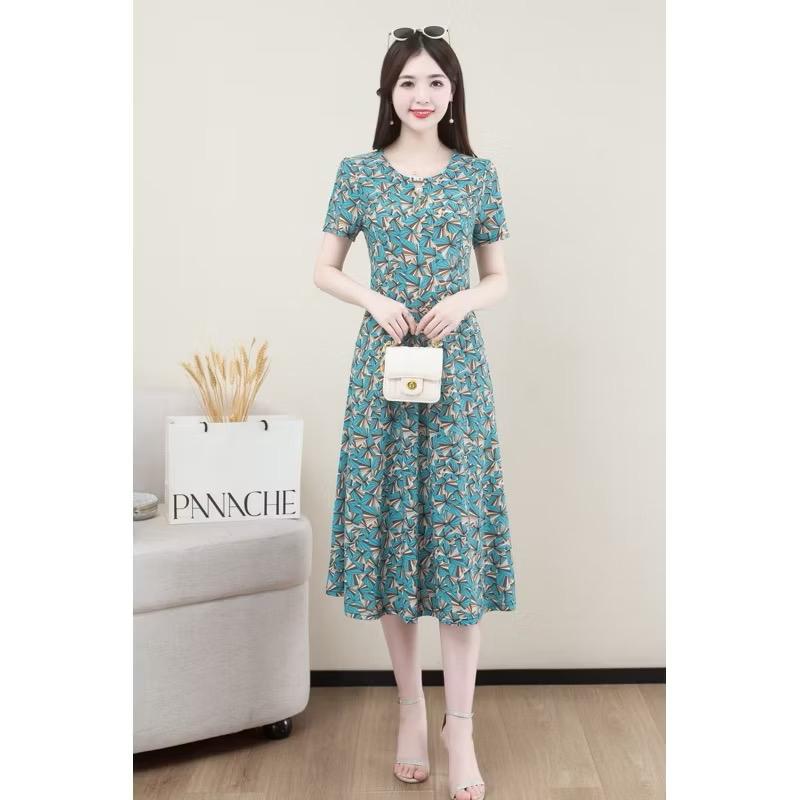 Product Introduction of Đầm trung niên AD1040, váy trung niên cho mẹ dự tiệc cao cấp chất vải  thun lạnh 3D đẹp nhẹ, mịn mát co giãn 4 chiều 14