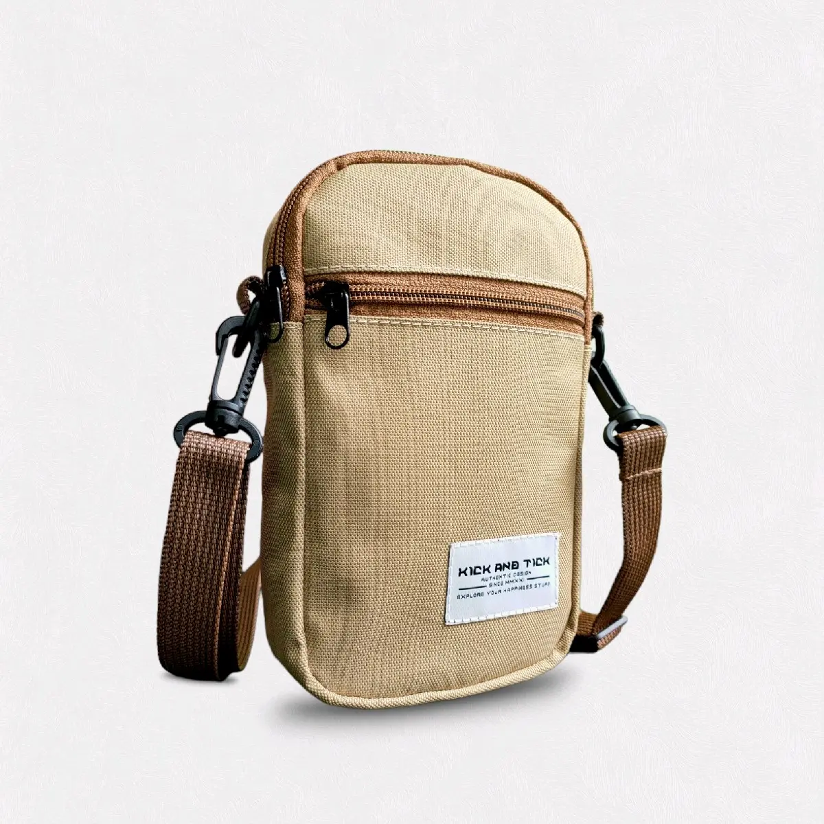 Tas Selempang Slingbag Pouch Conor Kanvas - Cream