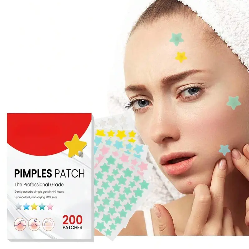 Star Shaped Acne Patches, 5 Sheets/box Hydrocolloid Acne Covering Patches, Facial Skin Care Products for Women & Men 0