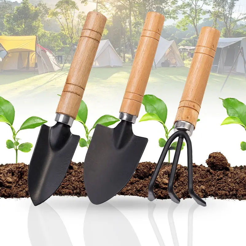 3PCS/Set Gardening Hand Tools Professional Spade Shovel Rake Home Use Mini Garden Tool Set