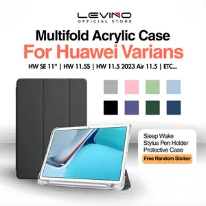 LEVINO SoftCase Silicone for Huawei Matepad Air 11.5" / Matepad 11" / 10.4" / T10s Matepad Pro 10.8" inch TriFold Dengan Holder Slot Pencil