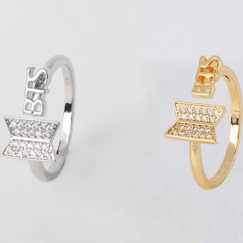 Product Introduction of LL'S|BTS Army Logo Open Ring, Gold Silver, Free gift Box fashionable 20