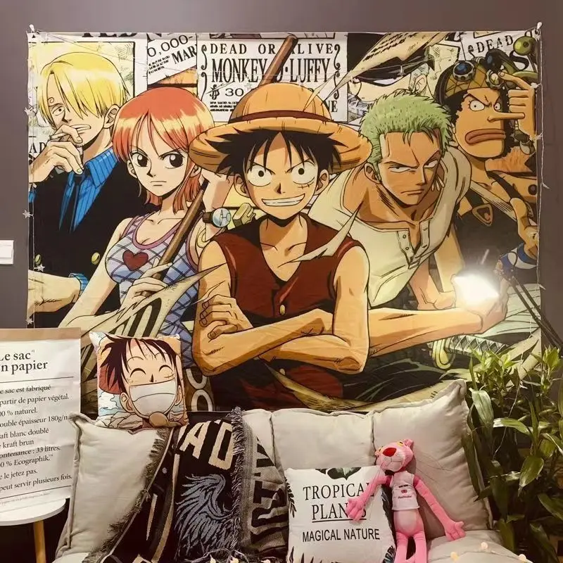 One Piece wall cloth live tapestry ins background cloth Japanese cartoon anime dormitory bedroom renovation wall decoration