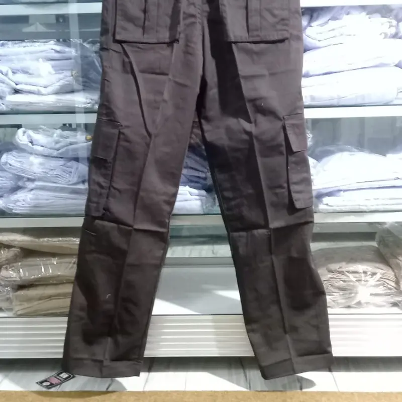 Celana PDL/Gamlok/Gembol Cargo Pria Sekolah SMP/SMA Kain Drill Namstore Collection - Dewasa, Katun, Formal, Fit, Slim, Coklat, Kantor 3