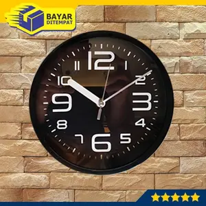 [COD] Jam Dinding Tempel Wall Clock Polos Warna Murah 2004 (HITAM)