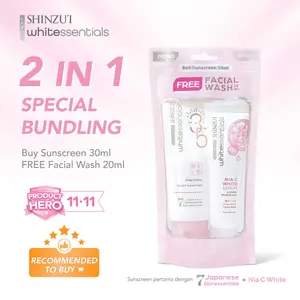 Shinzui Whitessentials Brightening Serum Sunscreen SPF 35 PA +++ 30 ml FREE Facial Wash 20 ml - Skincare