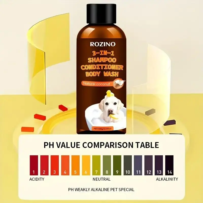 3 in 1 Natural Coconut Pet Shampoo, Pet Conditioner and Shower Gel, Multifunctional Pet Grooming Supplies for Home and Outdoor Use 4