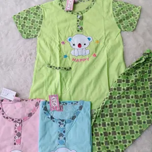 Paket Hemat 3 setel Babydoll Anak Usia 9-12 tahun Celana Panjang Motif Lucu