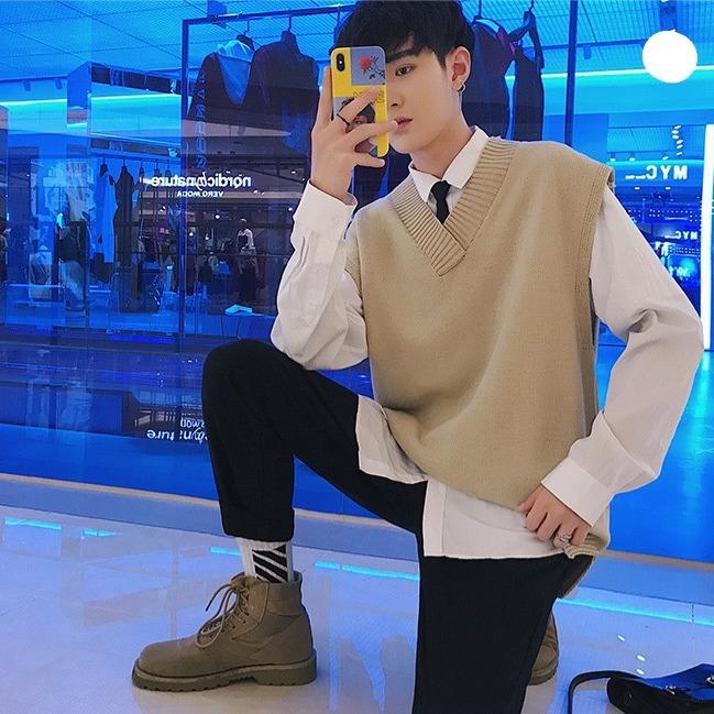 Áo Len Gile Nam Quảng Châu Sweater Unisex Cổ Tim Chất Len Đẹp Kiểu Dáng Hàn Quốc DYACI Menswear 5