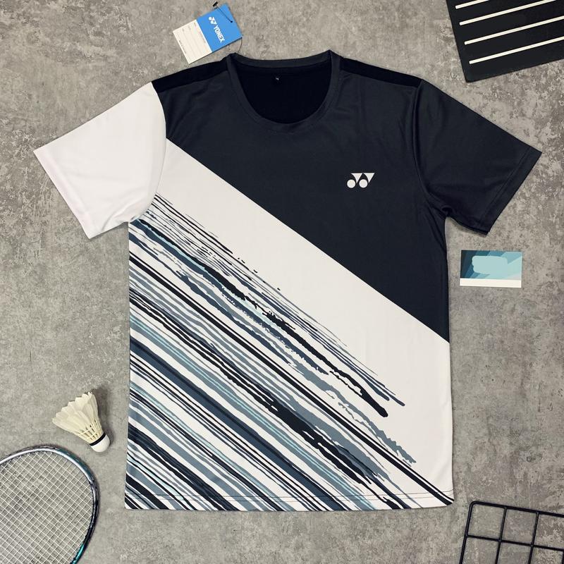 ÁO YONEX CẦU LÔNG NAM NỮ MÀU ĐEN TRẮNG, Áo Cầu Lông Liệu Vải Mè Thái Thấm Hút Mồ Hôi