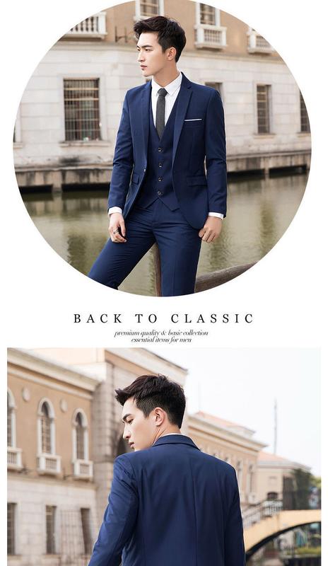 Product Introduction of RUNNINGBEAR Local Delivery Men Blazer Set 3 piece Suit Tuxedo Formal Business Wedding Blazzer Korean Office Outerwear Coat Slack Pants Jacket baju kot lelaki 28