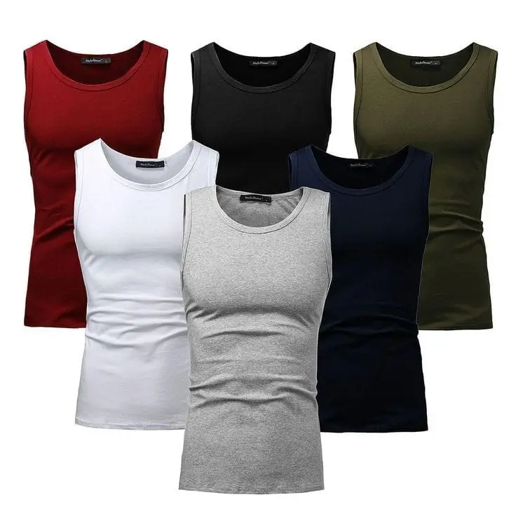 PAKET 6 PCS KAOS YUKENSI POLOS SLIM-FITTING KATUN SANTAI DALAMAN PRIA Oblong Hitam Dewasa Atasan Cowok Distro  Keren  kutang dalam Singlet sangar rompi warna hitamn xxl lekbong ikspi 1