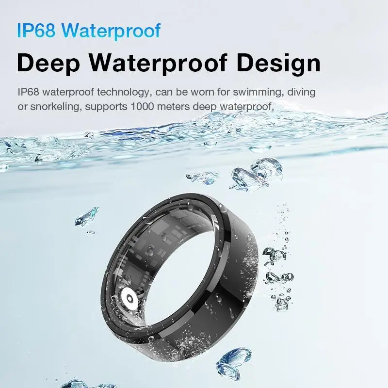 【24H ship】Aolon Ring Gen3 Smart Ring Heart Rate & Blood Oxygen Monitoring IP68 Waterproof Swimming Diving Sports & Health Records Thin And Light Led aolon  smart 8
