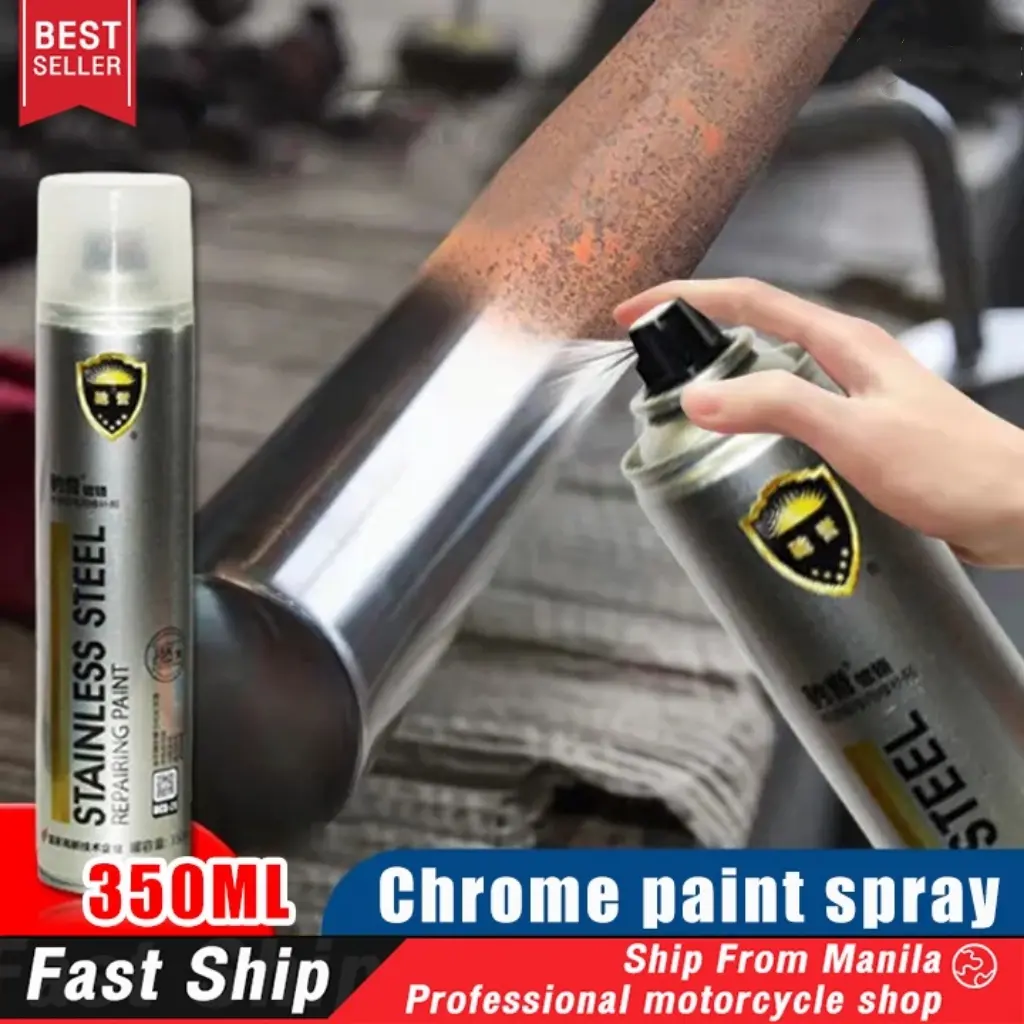 < INLIFE > No Rust Chrome paint spray Cartridges With Chrome Plated Steel Wheel Spray Color 350mL Car