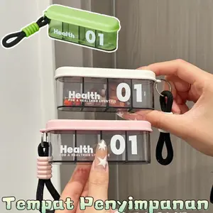 4 Grid Tempat Penyimpanan Obat Sekat Box Pill Box  Mini Segel Kotak Obat Travel Case Daily Personal Medicine Box Tempat Obat Harian Tempat Penyimpanan