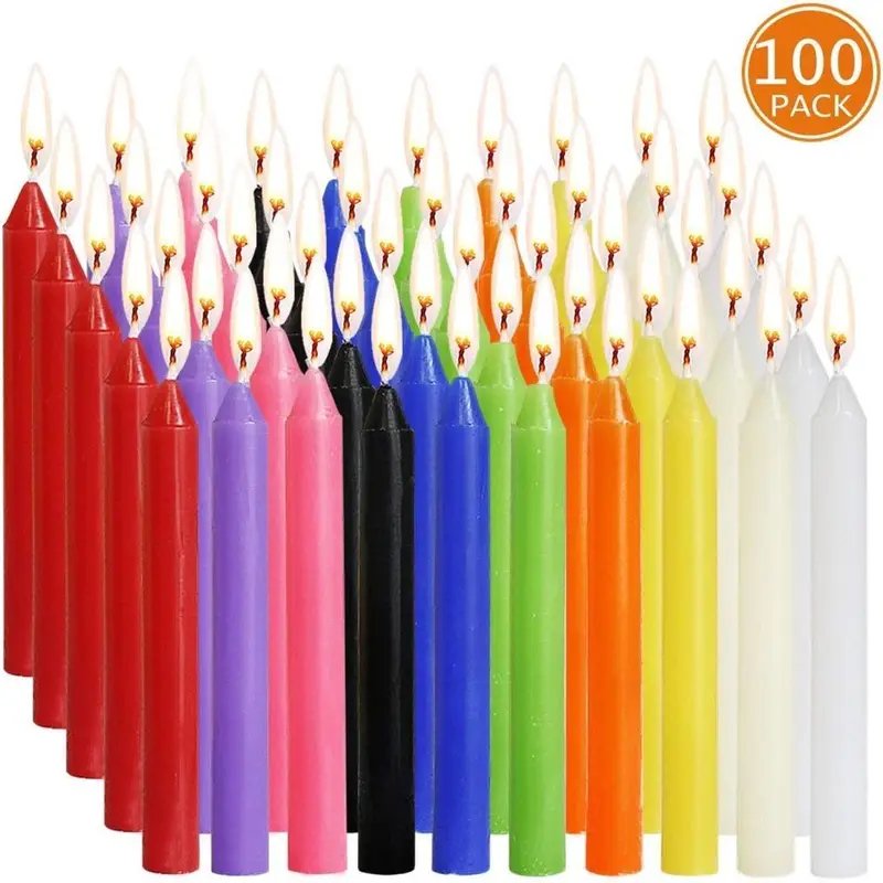 Colorful Candle Stick, 100pcs/set Wax Candle Stick, Candle Supplies for Home Decor, Party Decor, Wedding Decor, Stocking Fillers Gift 5