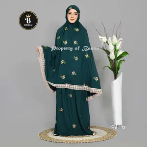 Mukena Dewasa Jumbo Rayon Premium Full Bordir Terbaru Motif Melati 2