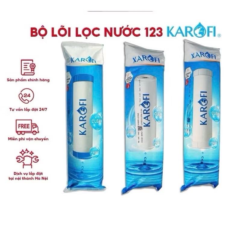 Bộ 3 Lõi lọc nước Karofi 1,2,3  dùng cho máy lọc nước RO có cốc lọc 1,2,3 10inch