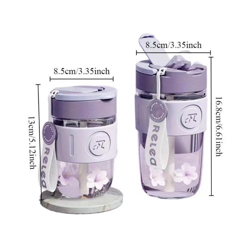 Double Wall Insulated Cup with Straw, 1 Count Portable Coffee Cup Leakproof Lid & Lanyard, Household Smart Drink Cup 1