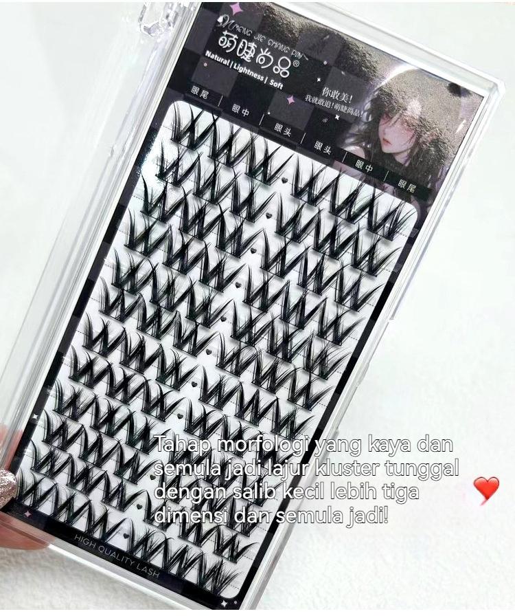 Product Introduction of Cute Eyelash Shangpin W Type Large Volume Density Thick False Eyelashes Single Cluster European and American Hair Flu Lazy Split Eyelash 5