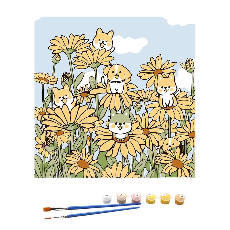 Product Introduction of Cartoon Tulip Animal Oil Painting Toy DIY Handmade Flower Coloring Painting 25