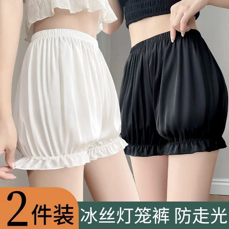 Quần đùi an toàn cho phụ nữ, phong cách JK, quần bí ngô, chống lộ, mỏng, thích hợp cho mùa hè, quần đùi bảo hiểm sinh viên, có thể mặc ngoài trời với váy