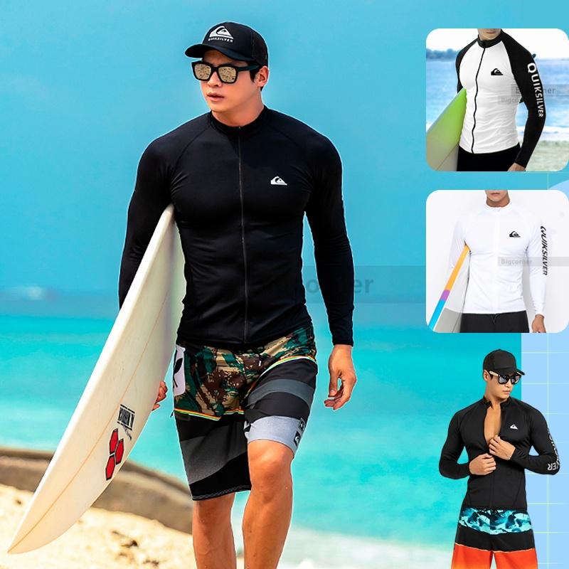 Men's Swimwear Long Sleeve Rash Guards 4-way Stretch Surfwea - TikTok ...