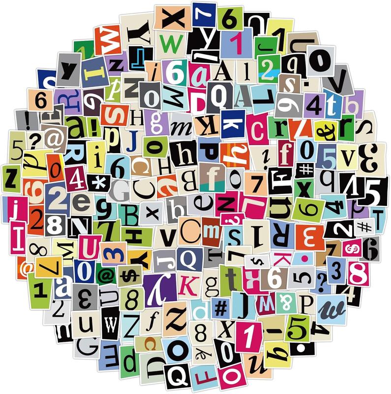 200 count Alphabet Stickers Vinyl Decals for Scrapbooks, Notebook ...