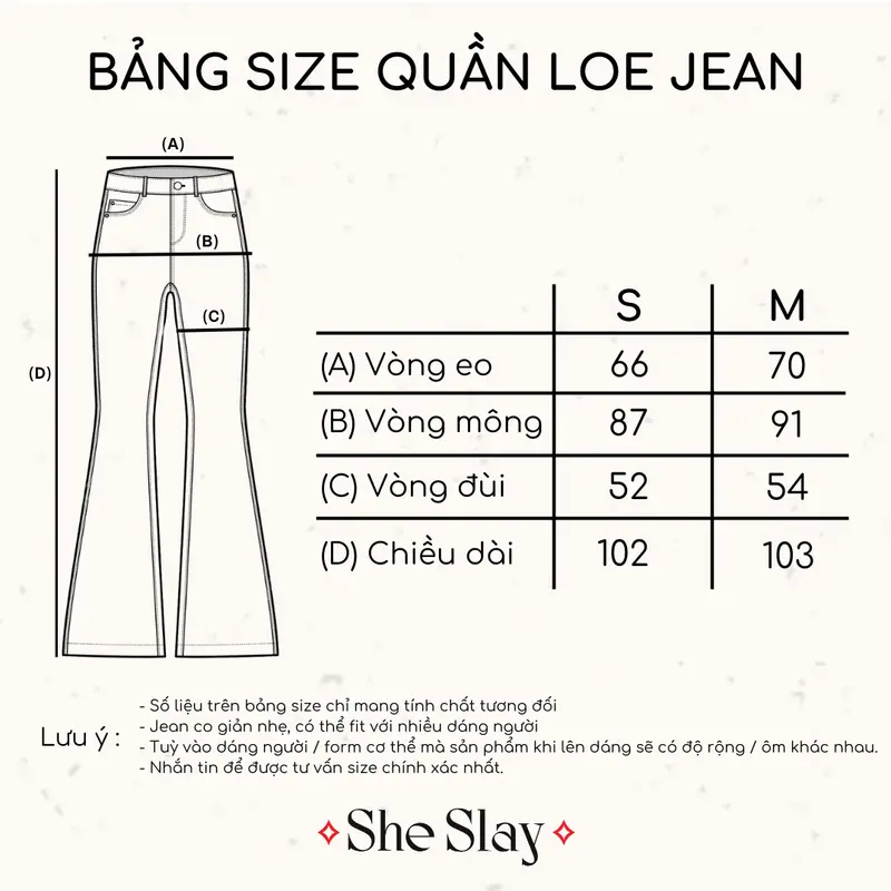 JEAN PANTS - Quần Jean Nữ Ống Loe Hack Dáng SHESLAY -Ôm Eo Hack Hông, Che Khuyết Điểm Siêu Tốt. Jean Co Giản Nhẹ Ôm Body 7