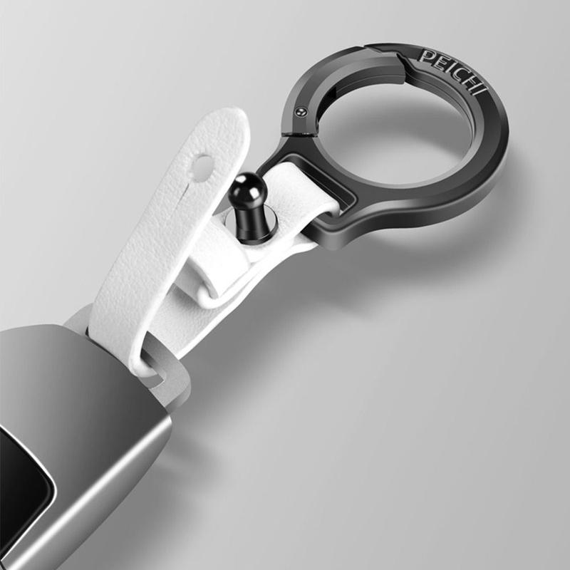 Product Introduction of Convenience Zinc Alloy Leather Keychain Outdoor Tool Portable Waist Belt Buckle Carabiner Car Key Holder 10