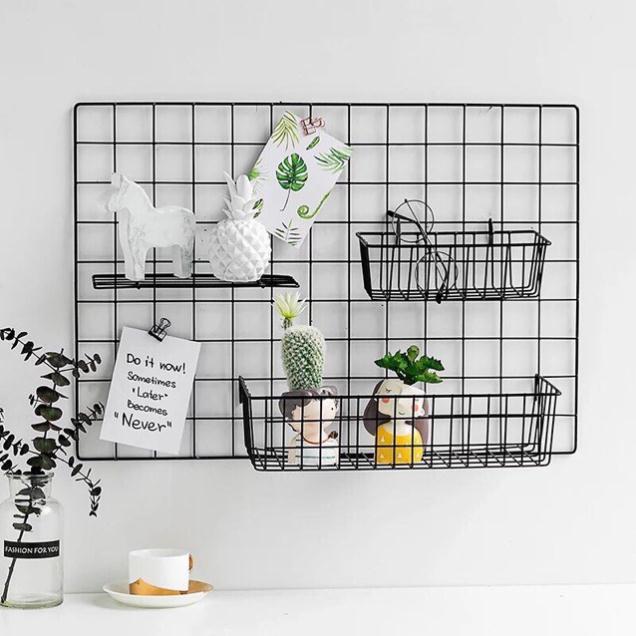 Giỏ Treo, Thanh Để Đồ, Móc Cài Khung Lưới Sắt, Đạo Cụ Chụp Ảnh, Decor Trang Trí