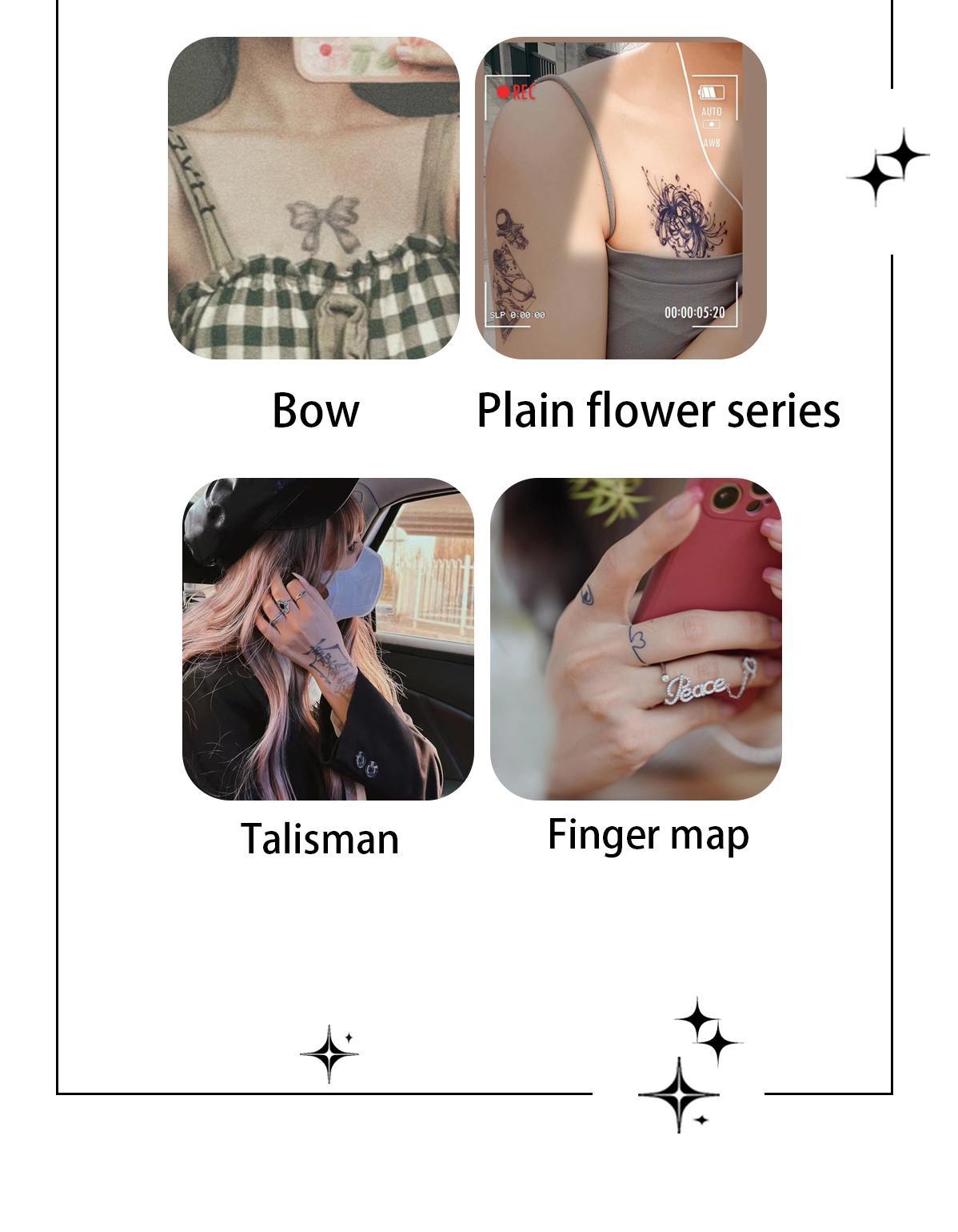 Zoartattoo stiker tato  M-553   sementara  【Daun Baru & Kupu-Kupu】New YearsTahan lama Tattoo menempel dekorasi seni untuk pria dan wanita