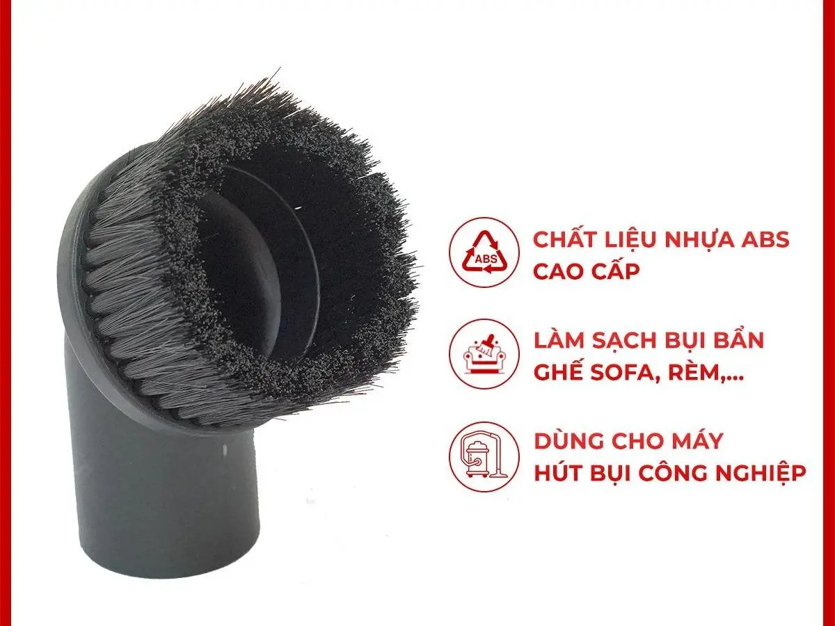 Chổi tròn máy hút bụi công nghiệp - Dùng để vệ sinh rèm cửa và các bề mặt bằng vải