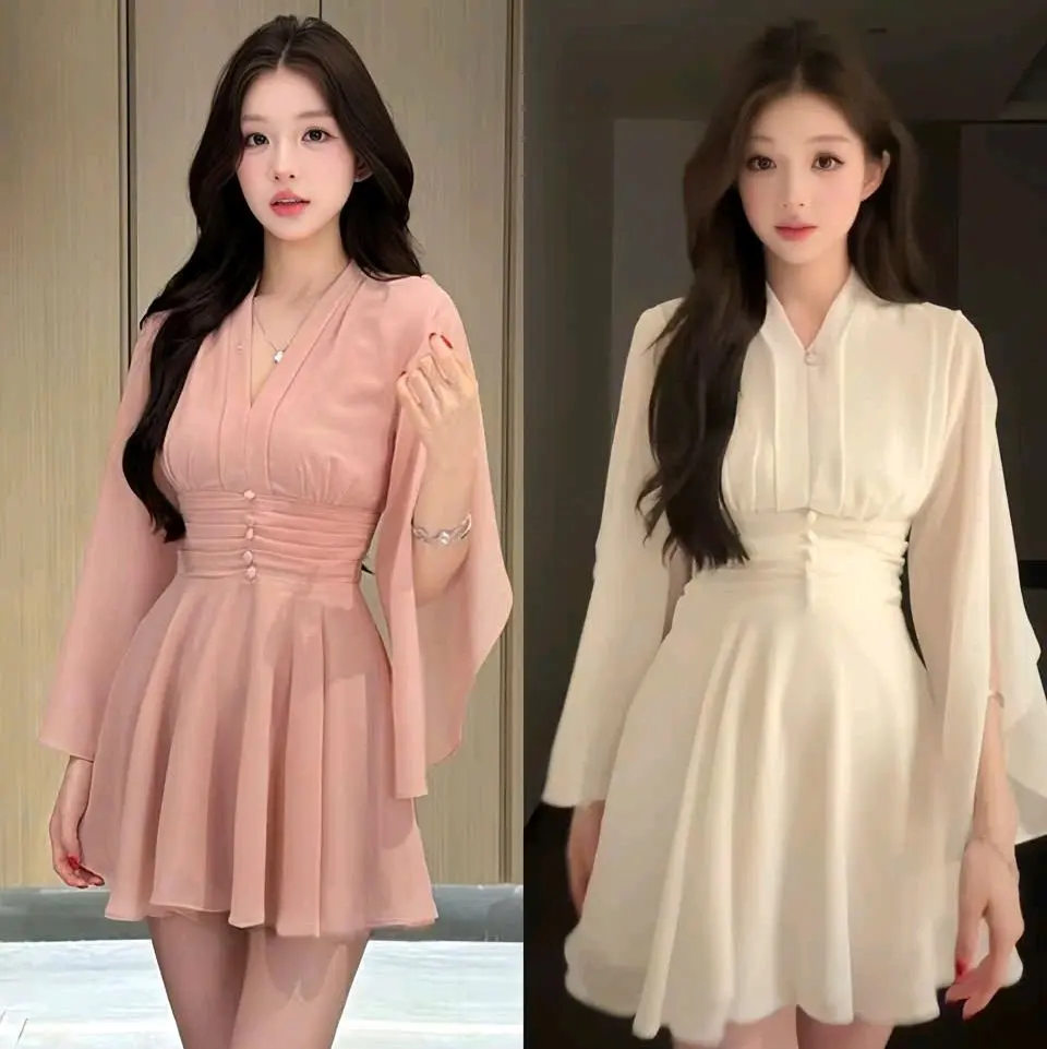 ĐẦM VOAN XẺ TAY . ĐẦM VOAN NÚT BỌC EO . ĐẦM VOAN XINH NHẸ NHÀNG