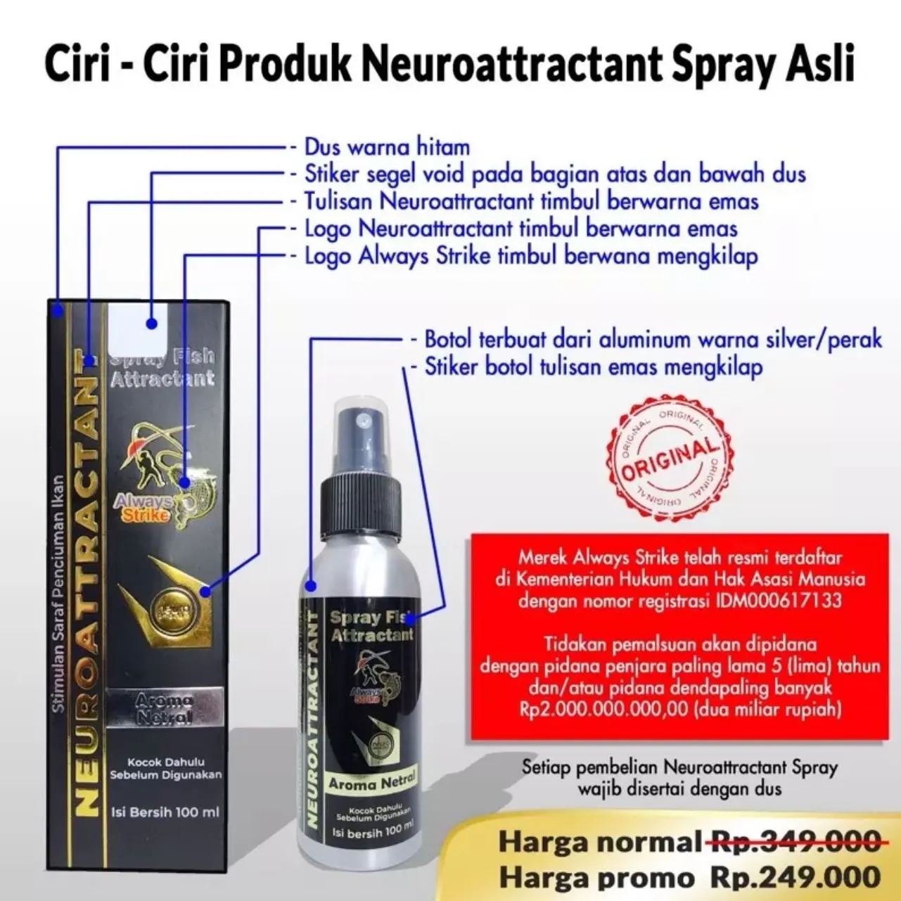 Neuroattractant Spray Fish Attractant Ikan Umpan Pancing Non Essen dari Always Strike