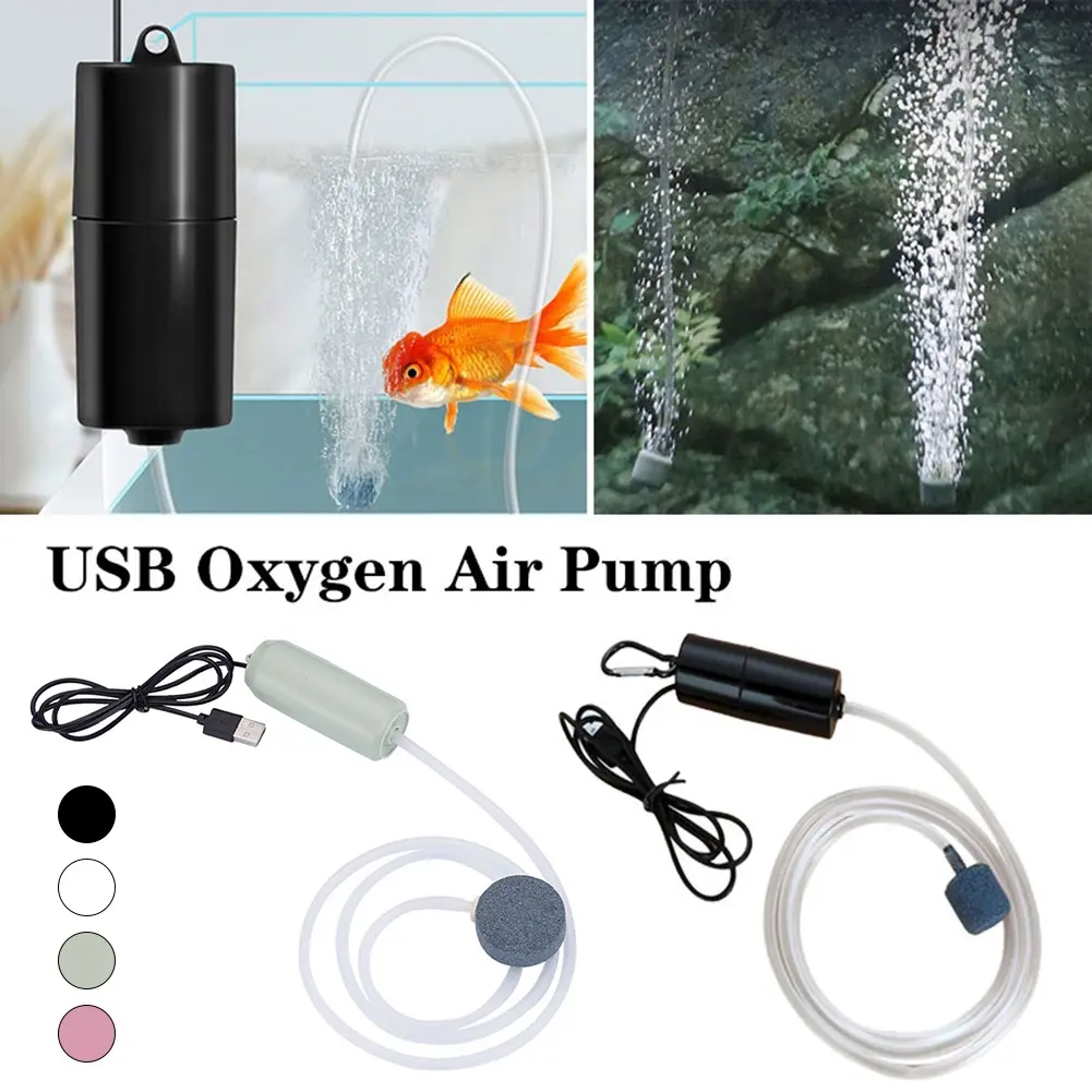 [SG  SELLER]Aquarium Fish Tank Air Pump Portable USB Mini Oxygen Air Pump Filter Mute Energy Saving Supplies