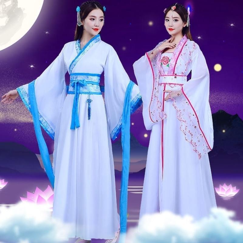 Hanfu Tay Rộng Cho Nữ Sinh, Trang Phục Cổ Xưa, Váy Cổ Tích Dài Siêu Thanh Lịch, Váy Khiêu Vũ, Trang Phục Biểu Diễn, Váy Phong Cách Trung Quốc, Đầm, Áo Dài