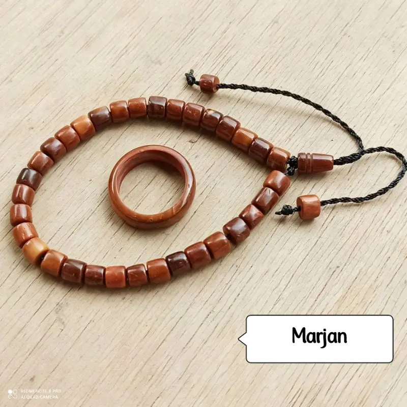 Gelang Kayu Kaukah Kokka Bonus Cincin Kokkah - Warna Hitam dan Coklat, Ukuran Butiran 3-4mm, Isi 33 Butir, Dewasa atau Remaja 1