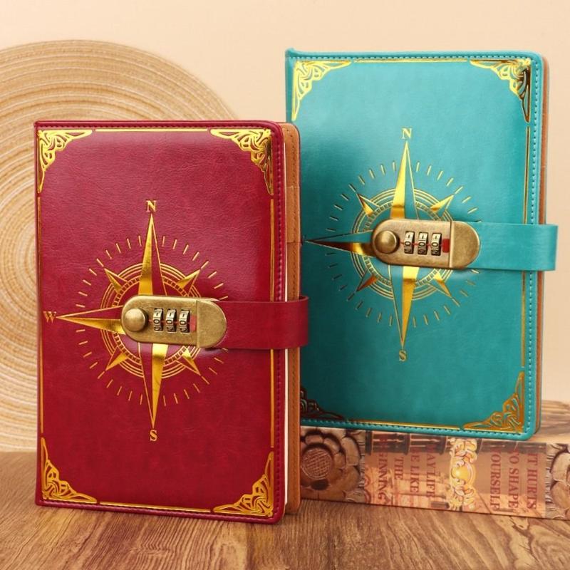Creative A5 Retro Notebook Diary Thickened Password Lock Notebook ...