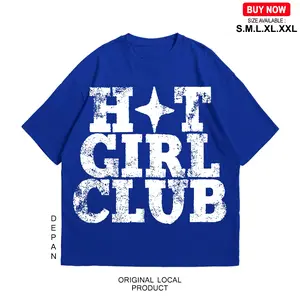 Convergent - Villain Boxy 20s Baju Kaos Distro T Shirt Blue Oversize