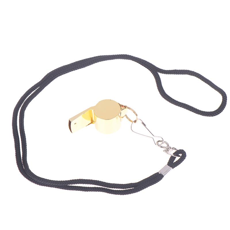 Product Introduction of Gold Stainless Steel Rope Whistle Hanging Neck Outdoor Lifesaving Whistle 14