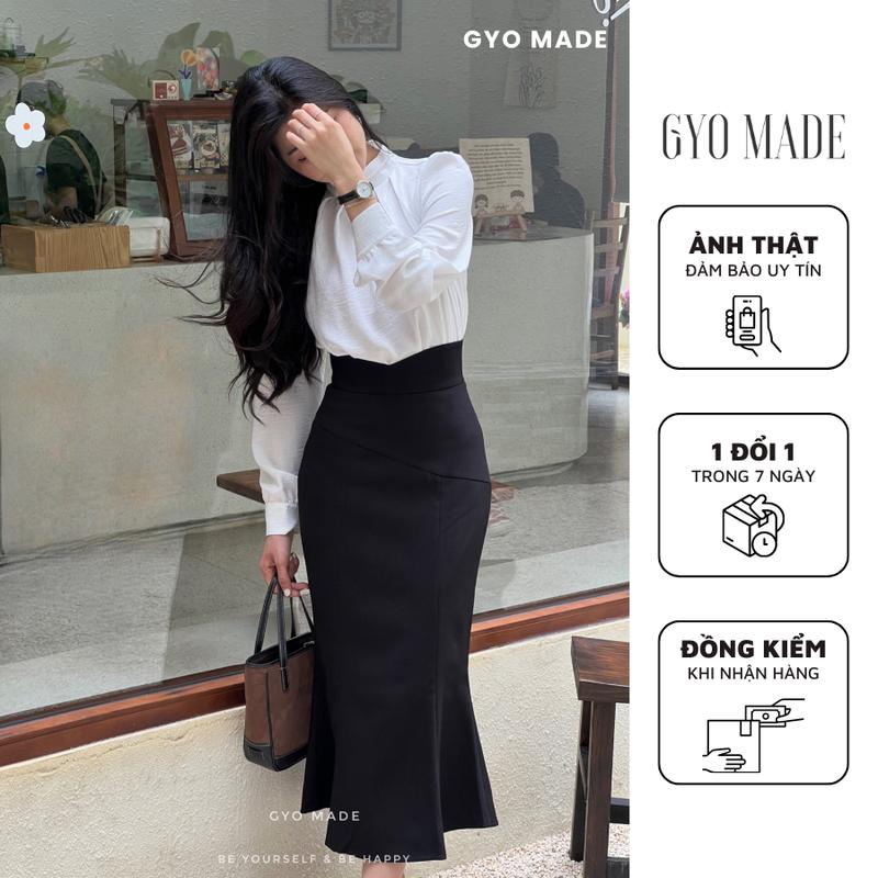 Chân Váy Đuôi Cá Đen Công Sở Gyo Made Nữ Chất Liệu Bố Hàn Thoải Mái - GV006B
