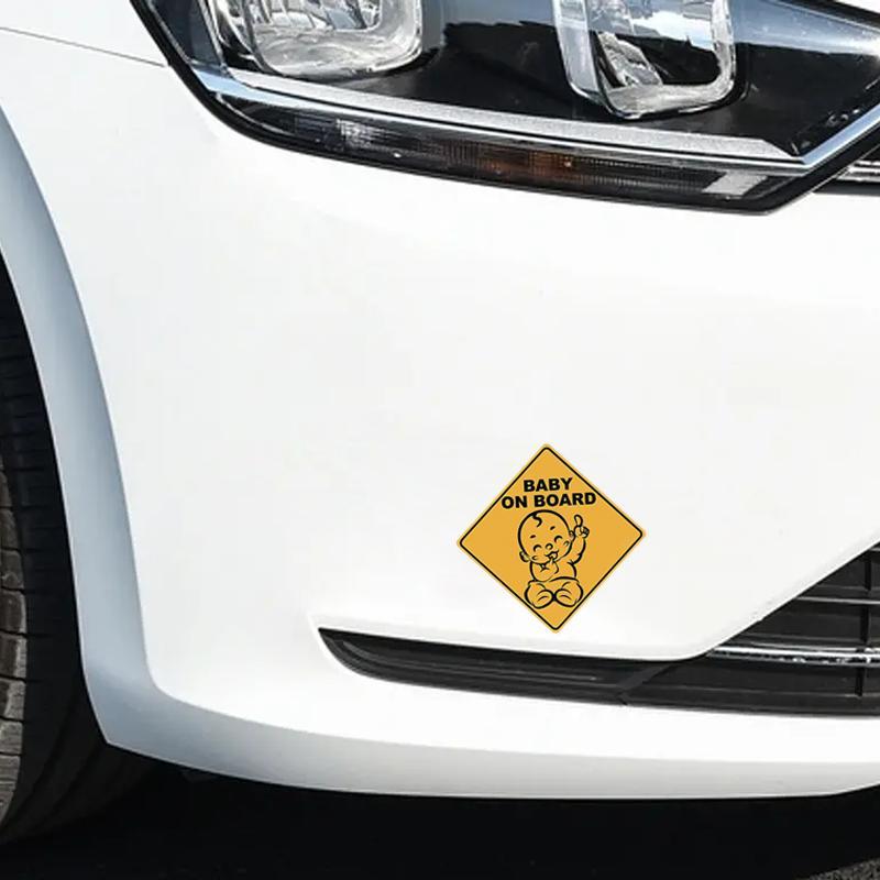 Baby Safety Warning Sticker, Cartoon Baby Pattern Decal, Waterproof Car Sticker For Window Bumper 8