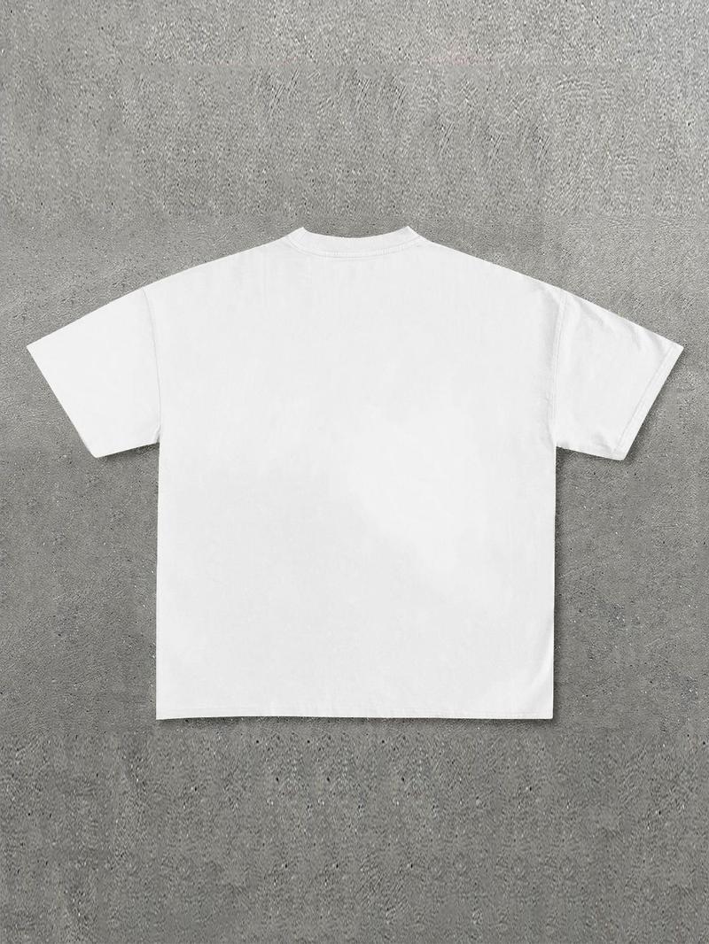Product Introduction of Men's Cat Print Round Neck Tee, Regular Fit Casual Short Sleeve T-shirt, Men's Summer Top for Daily Wear 2