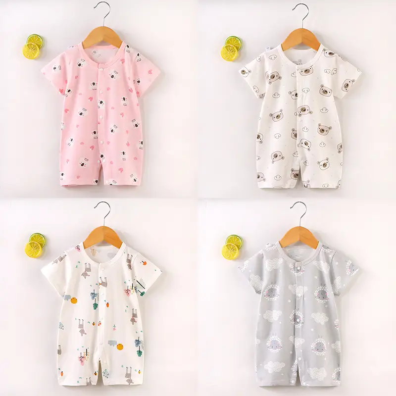 Bộ body đùi cho bé vải cotton mềm mịn thấm hút mồ hôi ,áo liền quần cho bé trai, bé gái sơ sinh từ 3-12kg  hàng Quảng Châu cao cấp _ BD87