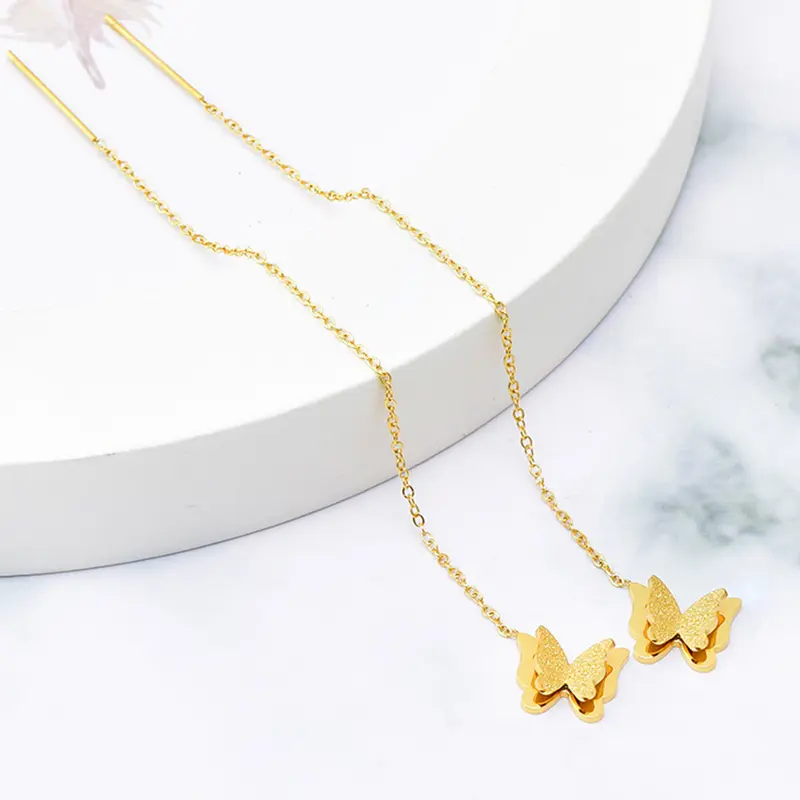 Anting Titanium Wanita Model Juntai Kupu Terlaris 1