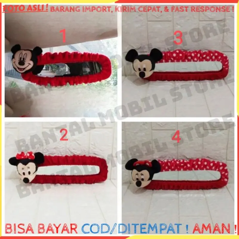 TEMPAT COVER SARUNG BANDO SPION TENGAH MOBIL BONEKA MIKI MICKEY MINNIE MINI MOUSE POLKADOT MERAH PUTIH