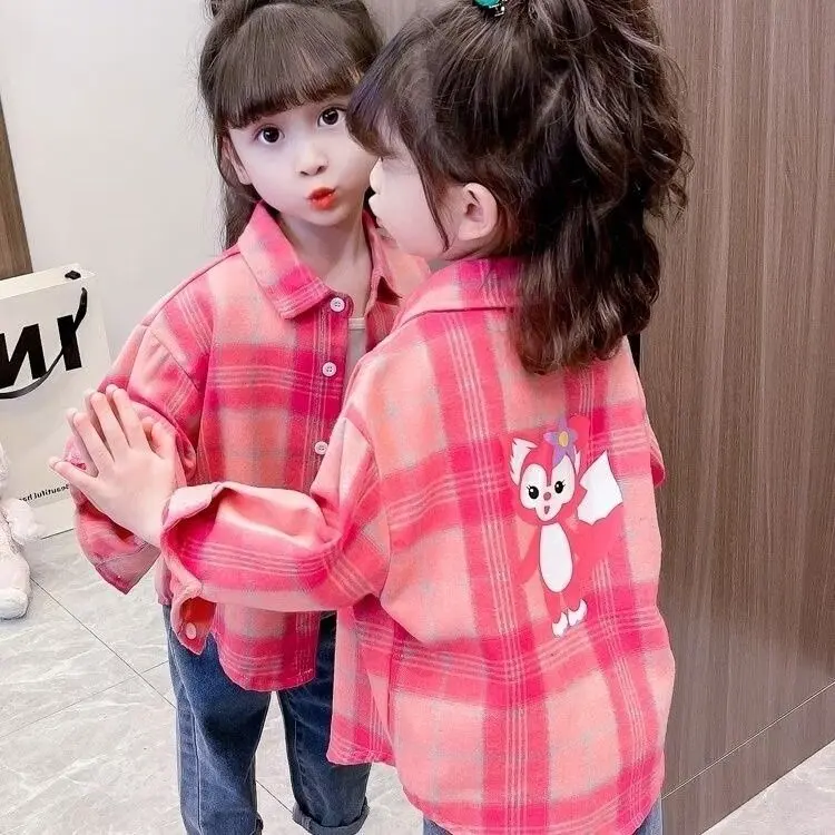 Áo Sơ Mi Dài Tay Cho Bé Gái, Áo Khoác Kẻ Sọc Thường Ngày, Phong Cách Phương Tây Mới, Mùa Xuân Và Mùa Thu