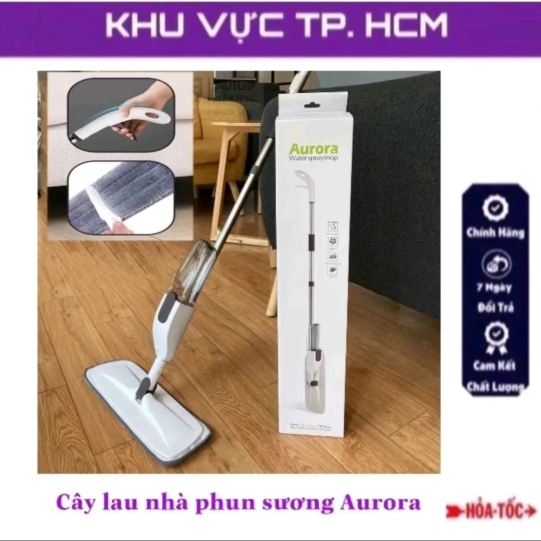 Cây lau nhà phun sương, làm sạch xoay 360 độ - Thông minh, tiện dụng