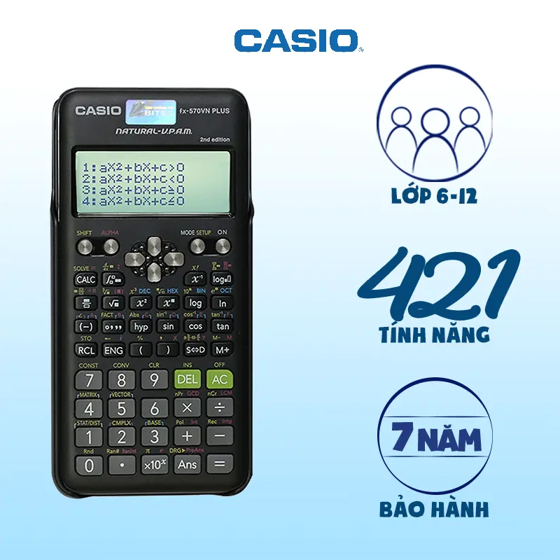 Máy tính Casio Fx-570VN Plus màu đen dành cho học sinh cấp 2 1